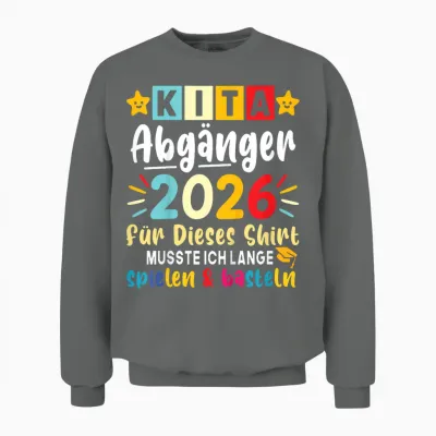 Children's Kita Leavers 2026 First Day of School After Nursery Unisex Sweatshirt - Graphite Heather