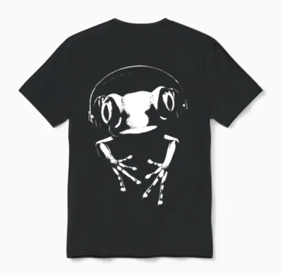 Dj Rock Acid Bigtree Frog Unisex T-Shirt - Black
