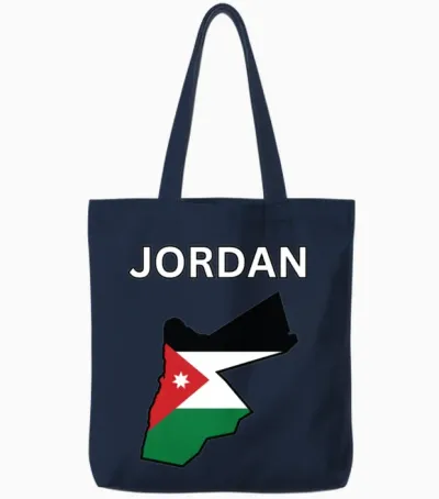 Jordan Flag Map Tote Bags - Navy