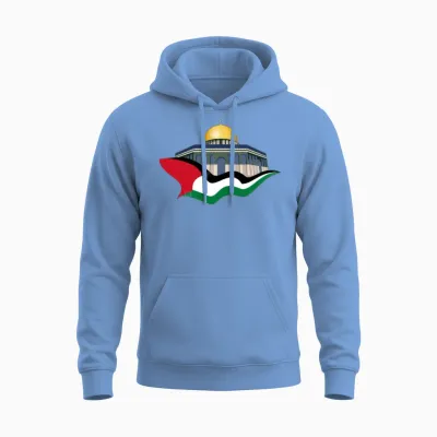 Dome of the Rock and Palestinian Unisex Hoodie - Carolina Blue