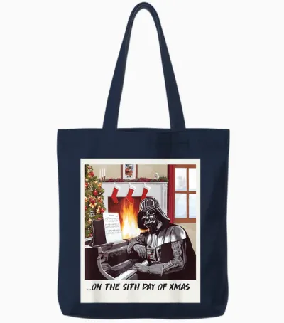 Star Wars Darth Vader Sith Day of Xmas Holiday Tote Bags - Navy