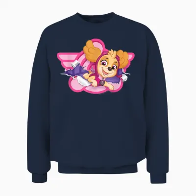 Paw Patrol Skye Cloud Torn Badge Unisex Sweatshirt - Navy