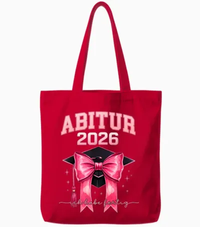 Abitur 2026 Mädchen T-Shirt Abi 2026 Ich Habe Fertig Tote Bags - Red