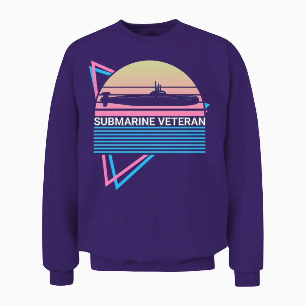 Submarine Veteran Retro Unisex Sweatshirt in Purple