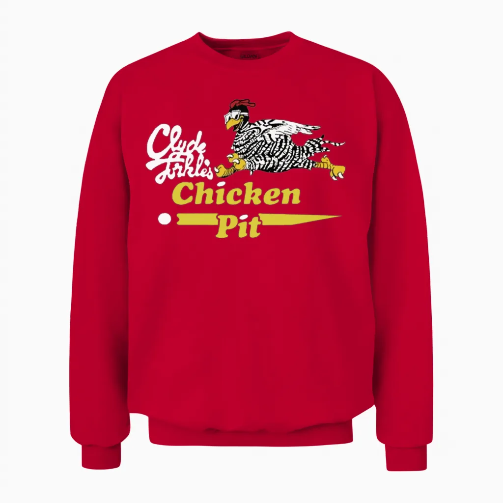Clyde Forkles Chicken Pit Gift Unisex Sweatshirt in Red