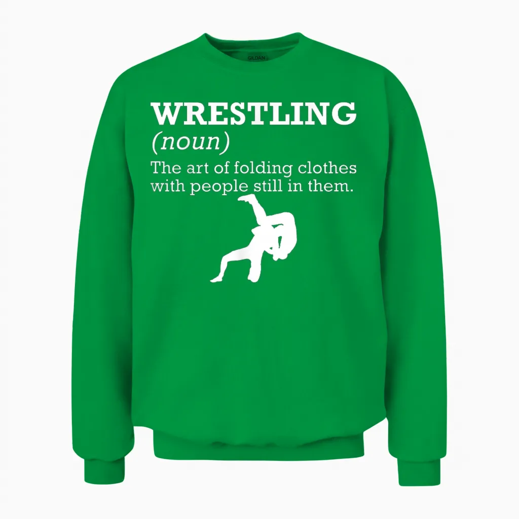 Funny Definition Wrestling Wrestler T-Shirt Small Unisex Sweatshirt in Irish Green