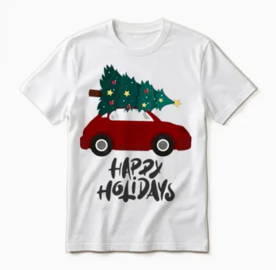 Retro Style Happy Holidays Unisex T-Shirt - White