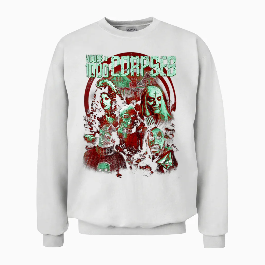 Rob Zombie House of 1000 Corpses Characters Unisex Sweatshirt in White