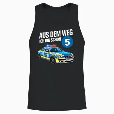 Kinder 5. Geburtstag Polizei 5 Jahre Kinder Junge Ich Bin Schon 5 Unisex Tank Top - Black