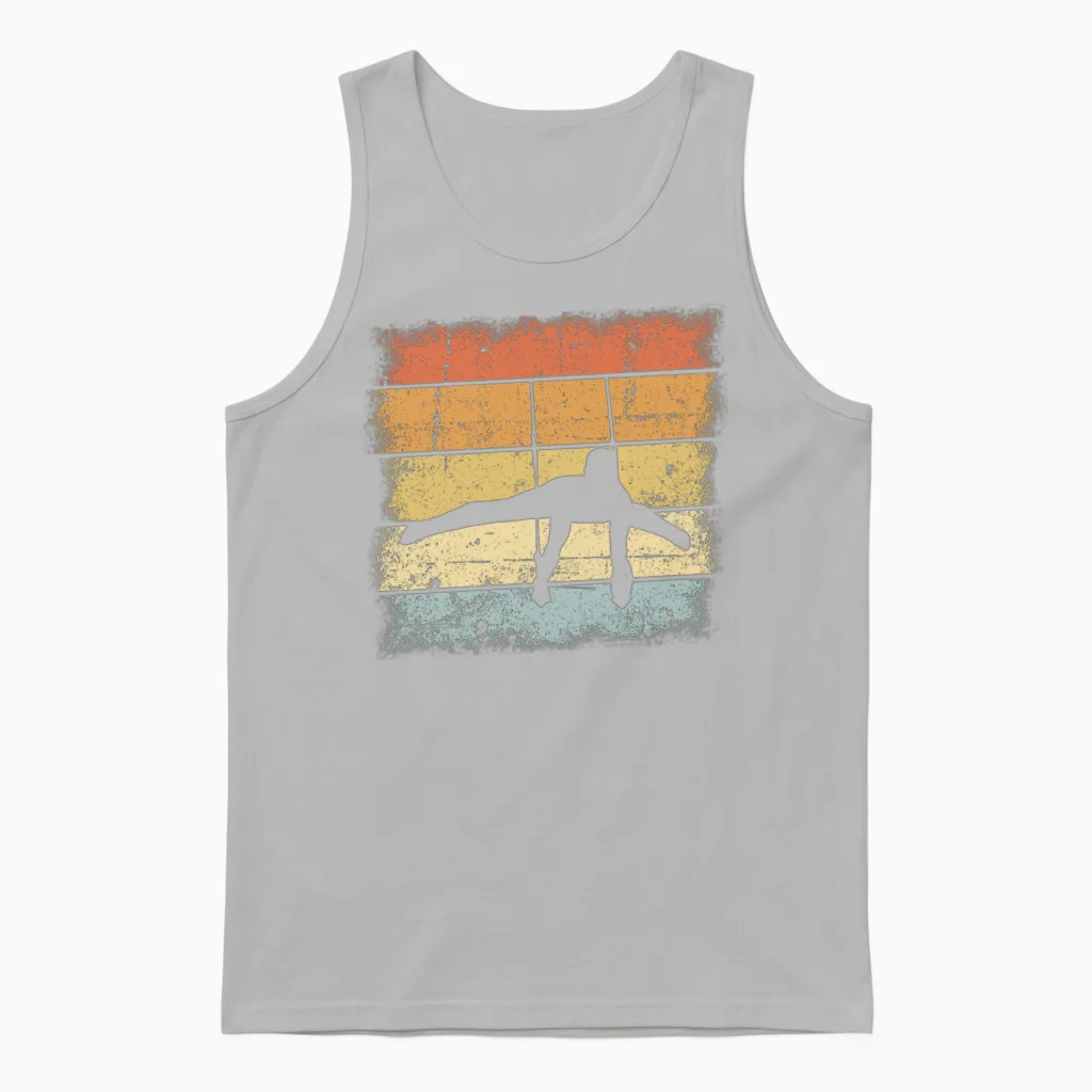 Gymnastics Retro Unisex Tank Top in Ash