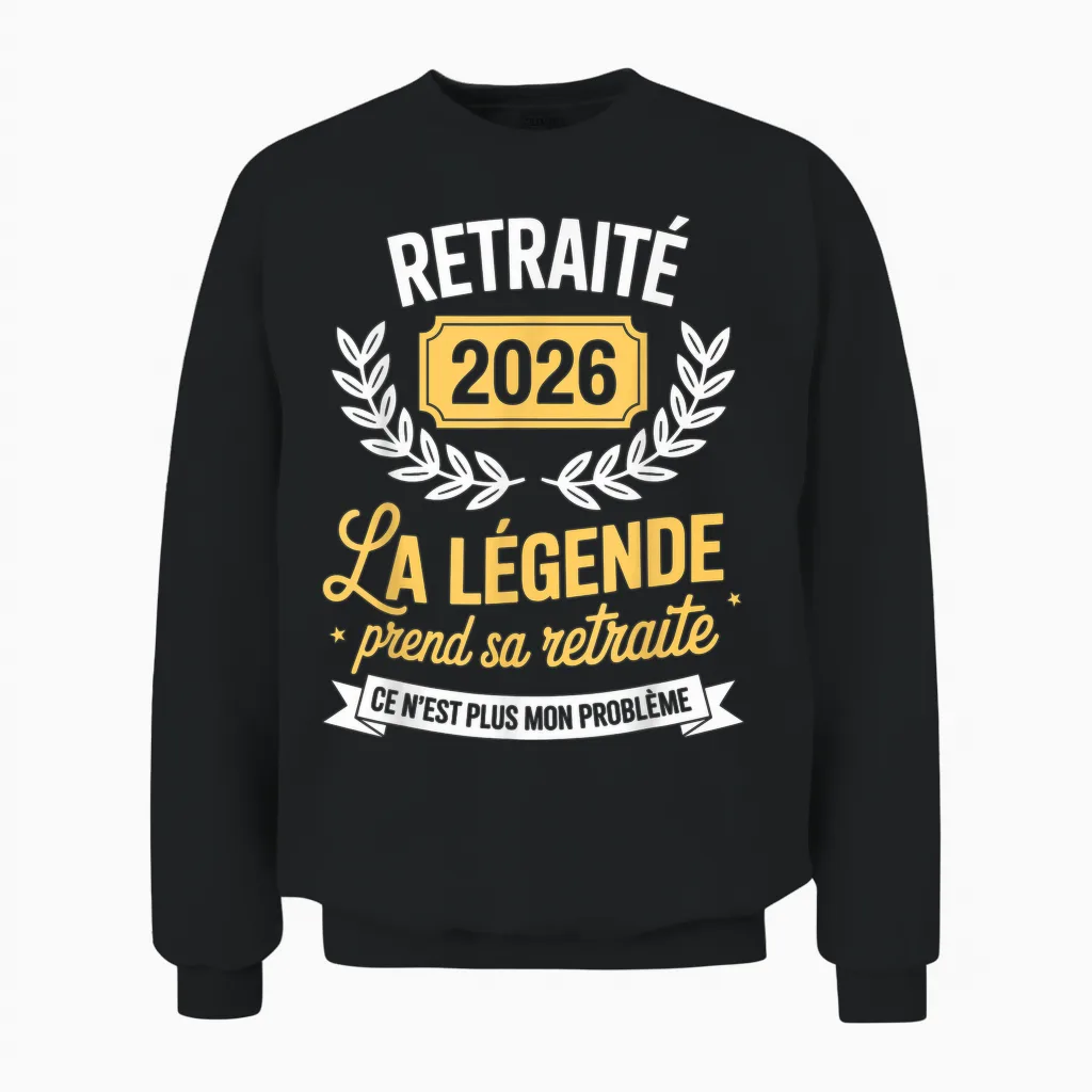 The Legend Retires 2026 Retired Man Unisex Sweatshirt in Black