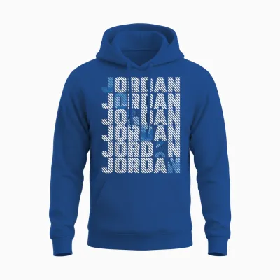Diagonal Jordan Camo Pattern Blue Retro Camouflage Unisex Hoodie - Royal