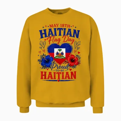 Happy Haitian Flag Day Proud Haiti Unisex Sweatshirt - Gold