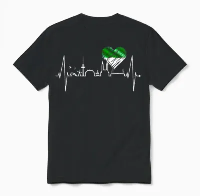 Bremen Skyline Bremer Herzschlag Fan Herz Ich Liebe Bremen T-Shirt, Black Unisex T-Shirt - Black