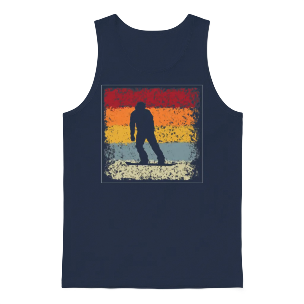 Snowboarding Retro Unisex Tank Top - Navy