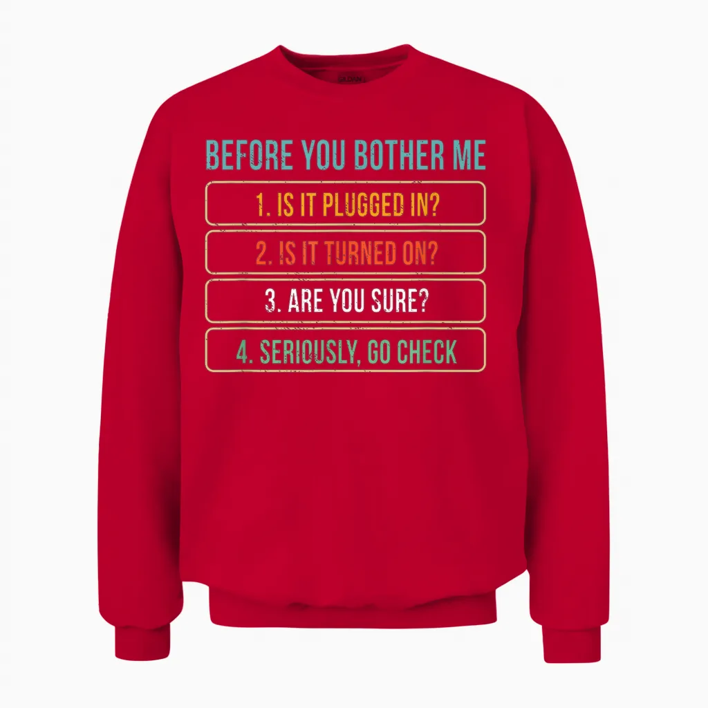 Funny Information Technology Tech | Technical Support Gift T-Shirt Small Unisex Sweatshirt in Red