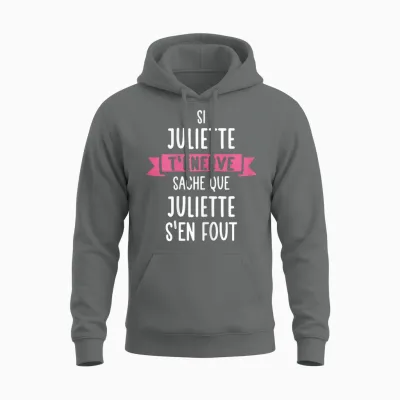 Gift Woman Humour Name Personalised Juliette T-Shirt, Black, Female X-Small Unisex Hoodie - Graphite Heather