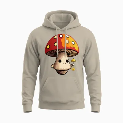Funny Mushroom Unisex Hoodie - Sand