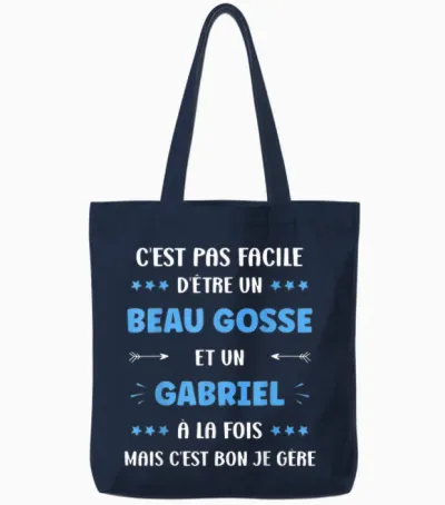 Beau Gosse Super Gabriel Boy Name Funny Gabriel Tote Bags - Navy