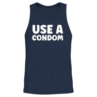 Use a Condom Unisex Tank Top - Navy – 2