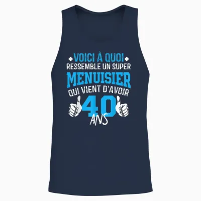 Anniversaire Menuisier 40 Ans - 40e Anniversaire Blague Unisex Tank Top - Navy