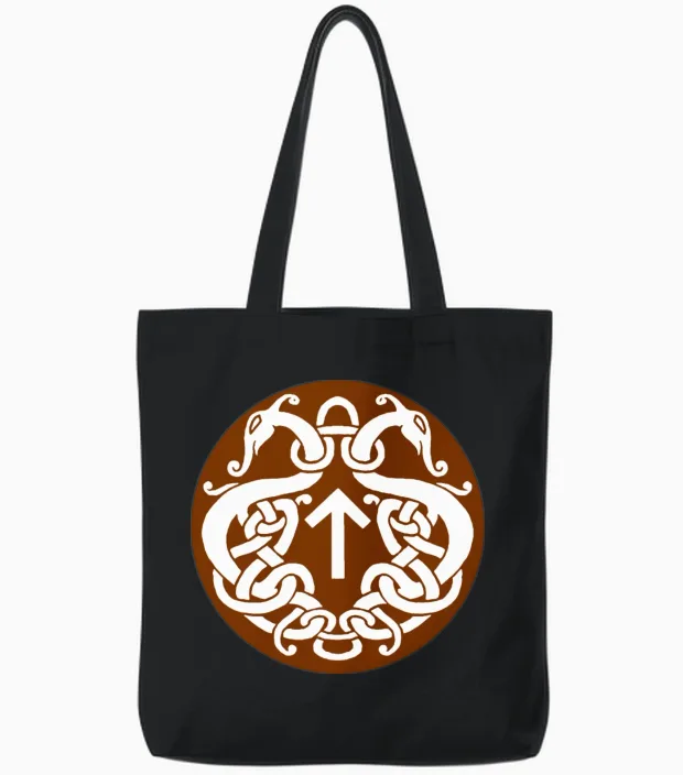 Tyr Rune Tote Bags in Black