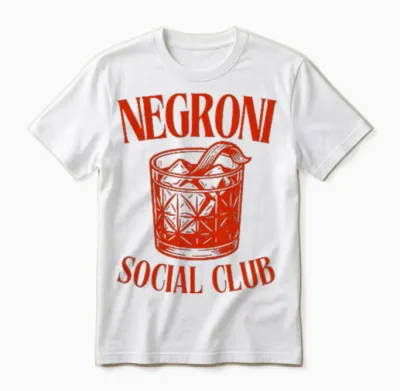 Ni Social Club I Retro Classic Gin Cocktail Team Chest Unisex T-Shirt - White