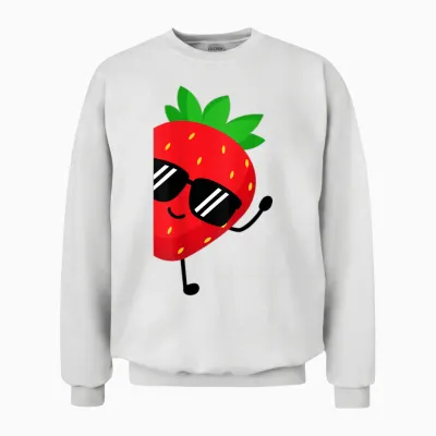 Kinder-Erdbeer-Shirt Für Jungen Oder Mädchen, Niedliches Erdbeer-Geschenk Unisex Sweatshirt - White