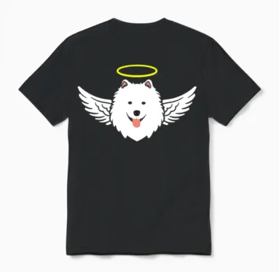 Angel Dog Unisex T-Shirt - Black