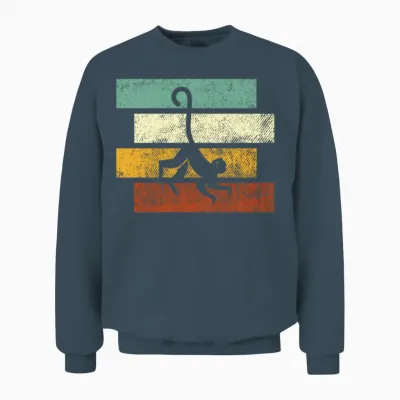 Monkey Retro Unisex Sweatshirt - Dark Heather