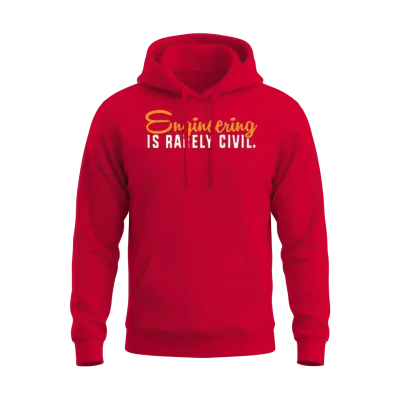 Engineer Is Rarely Civil Funny Civil Engineering Unisex Hoodie - Red