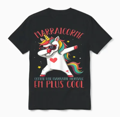 Marraicorne Funny Godmother Unicorn Dab Gift Unisex T-Shirt - Black