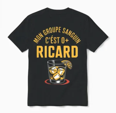 Mon Groupe Sanguin C'est Ricard Unisex T-Shirt - Black