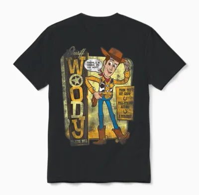 Disney Pixar Toy Story Sheriff Woody Talking Doll Unisex T-Shirt - Black
