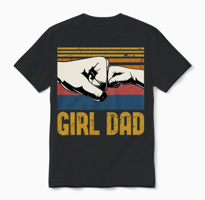 Girl Dad | Father's Day Gift | Dad Gift Unisex T-Shirt in Black