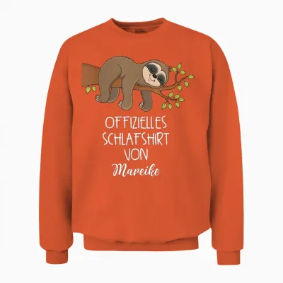 Offizielles Schlafshirt Von Mareike Nachthemd Faultier Unisex Sweatshirt - Orange