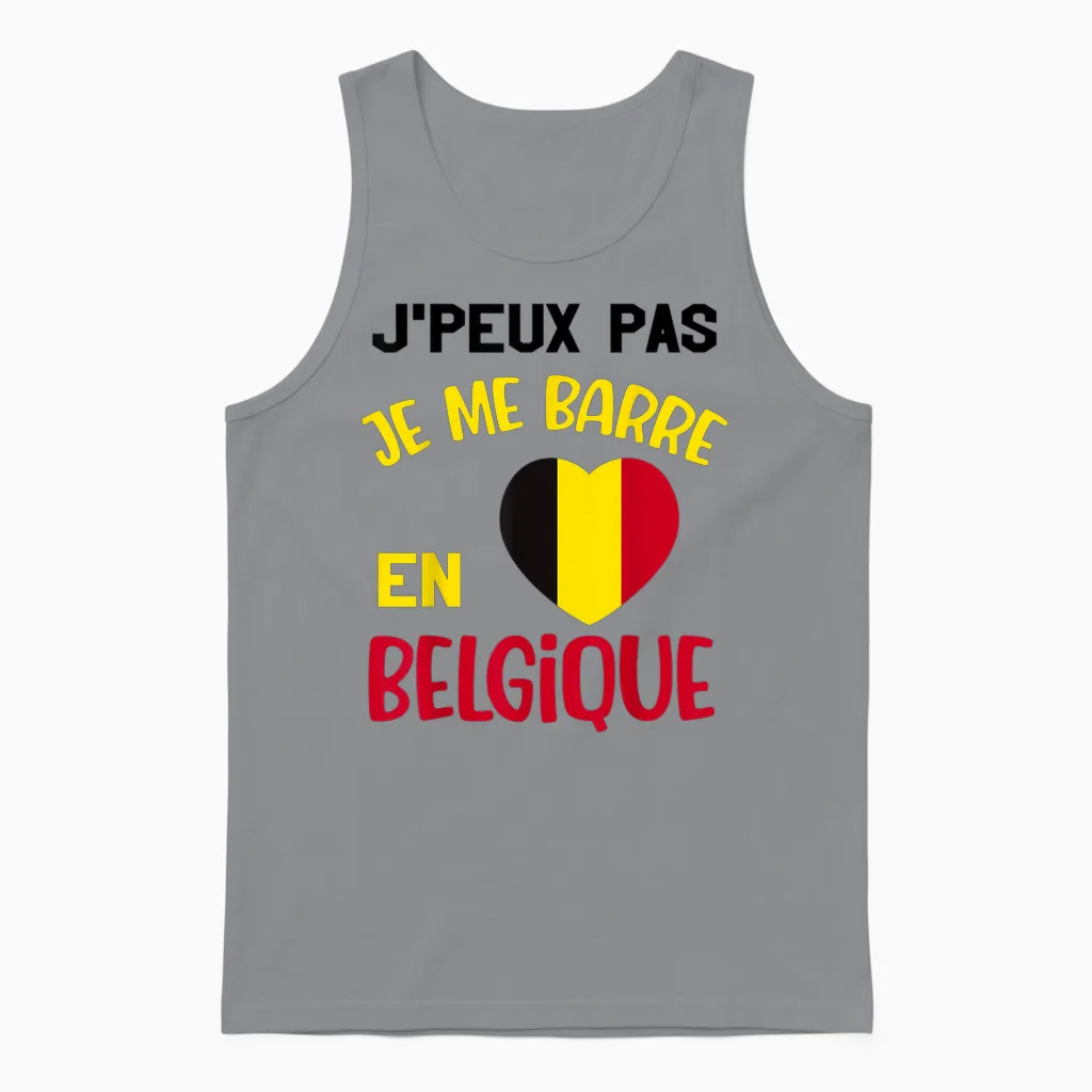 J'peux Pas Je Me Barre En Belgium Gift Belgian Unisex Tank Top in Sport Grey