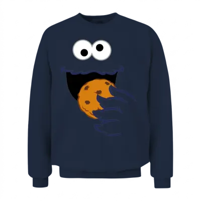 Sesame Street Costume Design Cookie Monster Unisex Sweatshirt - Navy