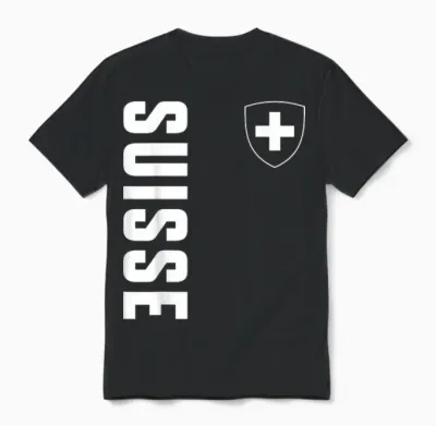 Schweiz Flagge Schweizerkreuz Fan Switzerland Patriotisches Unisex T-Shirt - Black