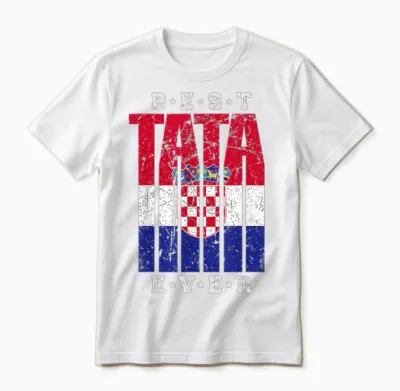Tata Kroatischer Papa Vatertag Otac Kroatischer Vater Unisex T-Shirt - White