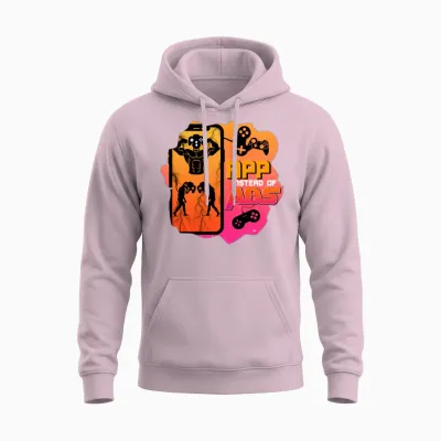 App Gaming Gamer Training Muscles Gift Nerd Unisex Hoodie - Light Pink
