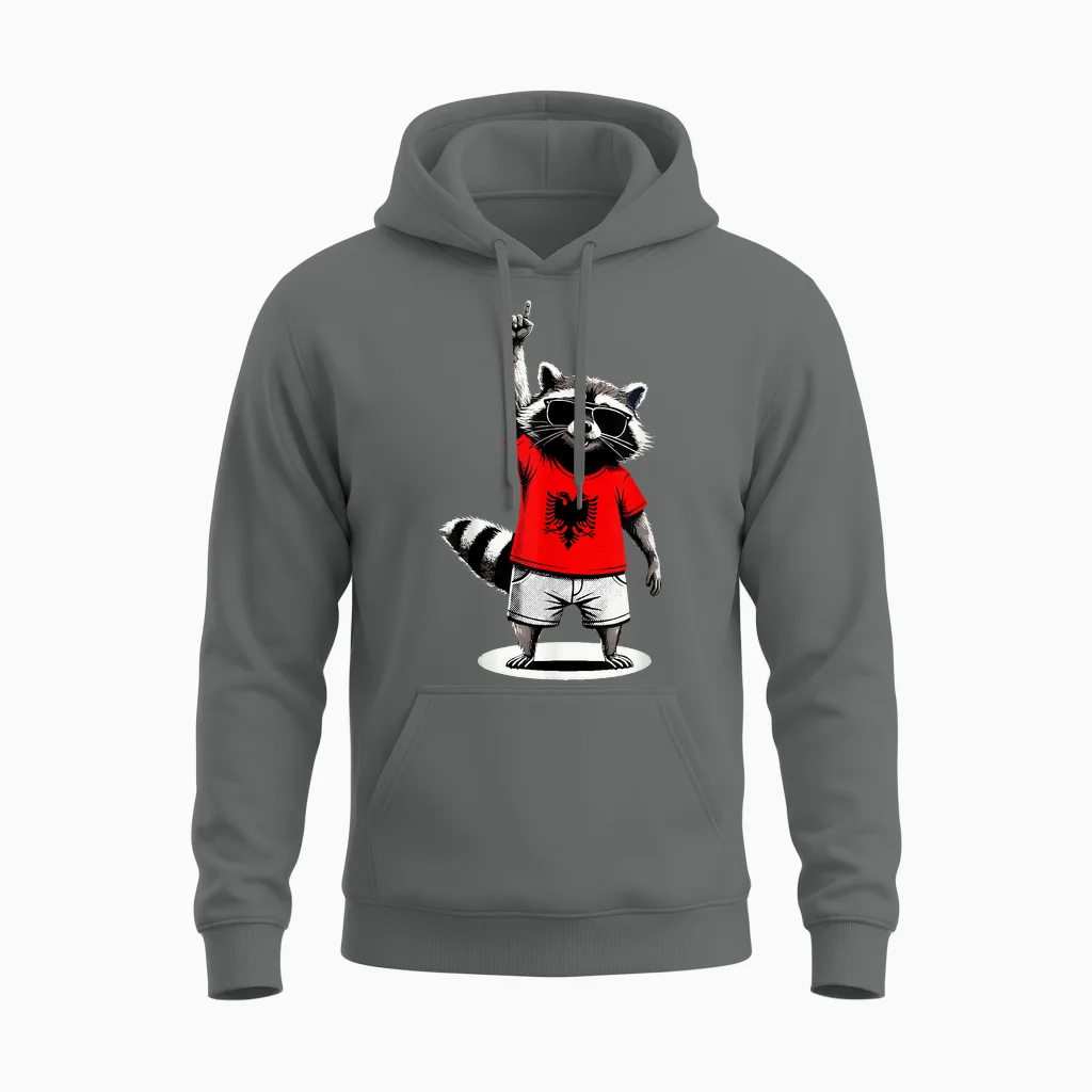 Drapeau Albanais Hommes Femmes Enfants Albanie Unisex Hoodie in Graphite Heather