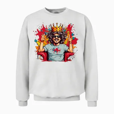 Funny Face Retro Funny Magnets Unisex Sweatshirt - White