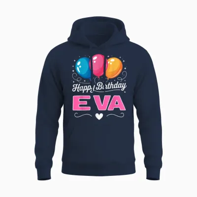 Joyeux Anniversaire En Disant Eva Unisex Hoodie - Navy