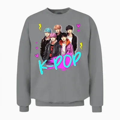 K Pop Boy Band Unisex Sweatshirt - Sport Grey