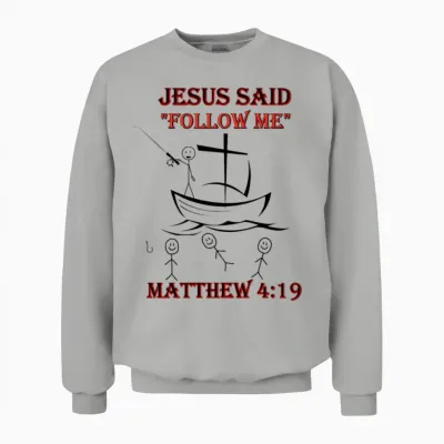 Matthew 4:19 Design Unisex Sweatshirt - Ash