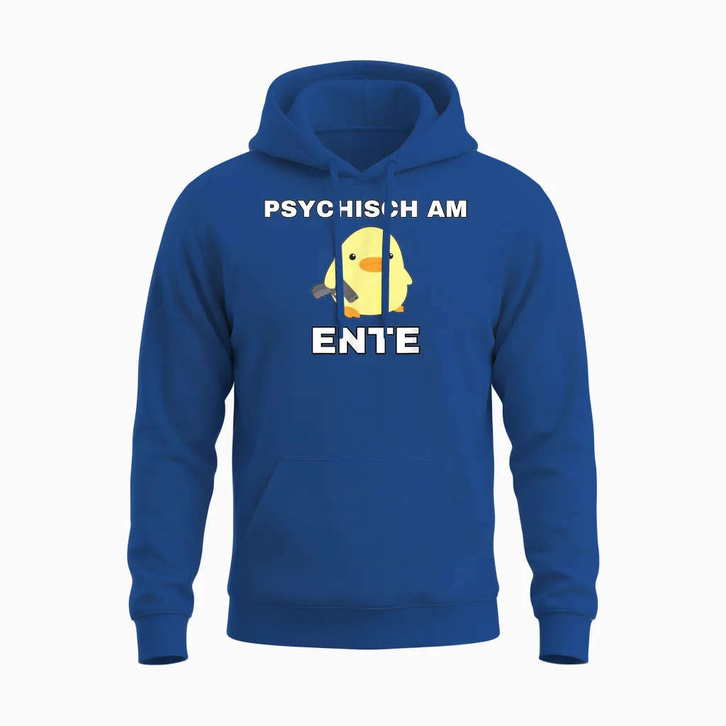 Lustige Geschenke Versaute Geschenke - Psychisch Am Ente - Funny T-Shirt Black Unisex Adult Cartoon Duck T-Shirt with V-Neck Small Eu Unisex Hoodie in Royal
