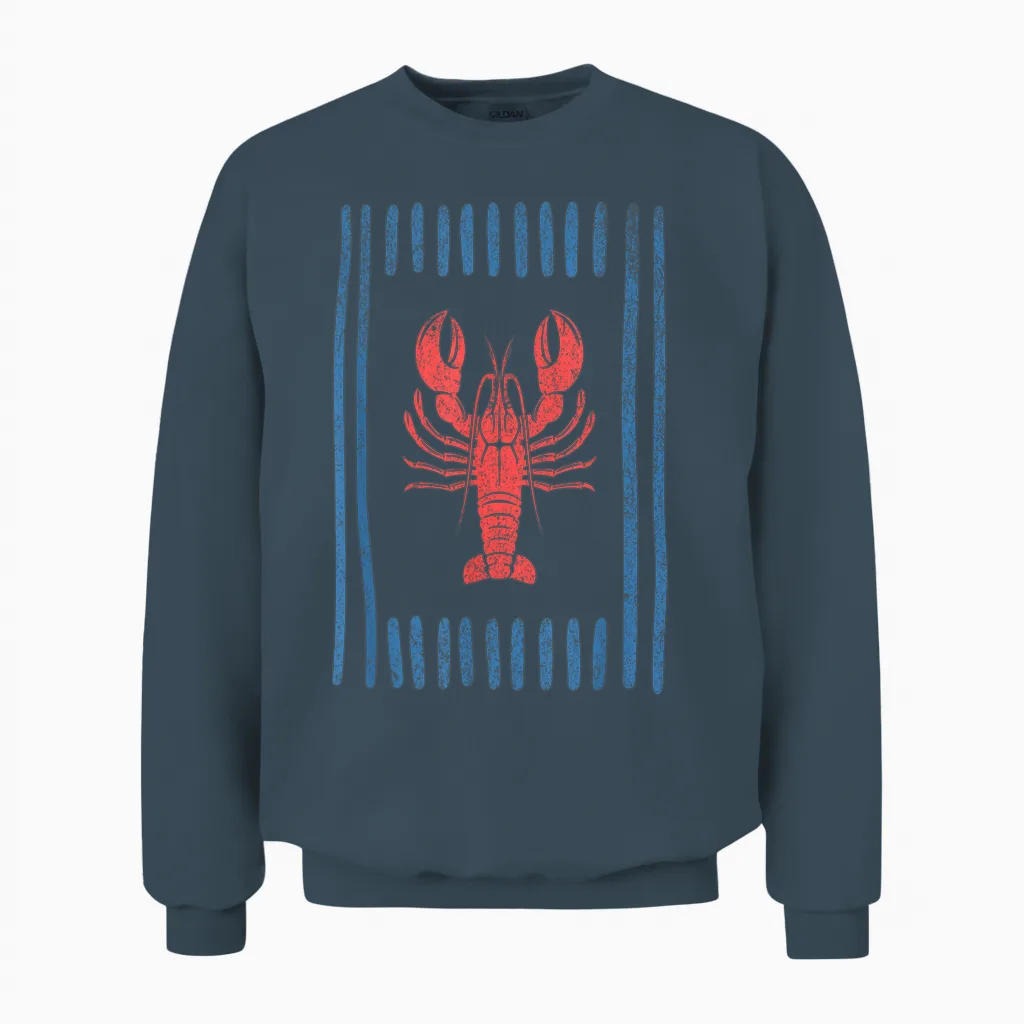 Minimal Hummer Fishermen ästhetischer Retro Unisex Sweatshirt in Dark Heather