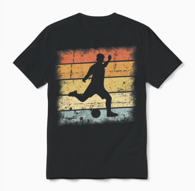 Football Retro Unisex T-Shirt in Black