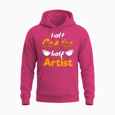 Half Coffee Half Artist Funny Art Humor Designer Unisex Hoodie - Heliconia